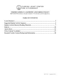 Understanding Us Domestic and Foreign Policy