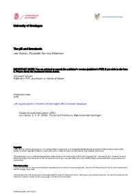 University of Groningen the Pill and Thrombosis Van Vlijmen, Elizabeth