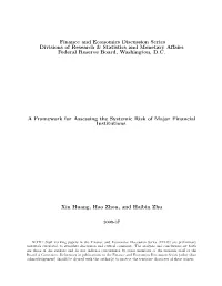 A Framework for Assessing the Systemic Risk of Major Financial Institutions