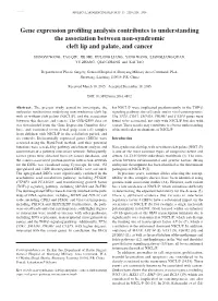 Gene Expression Profiling Analysis Contributes to Understanding the Association Between Non-Syndromic Cleft Lip and Palate, and Cancer
