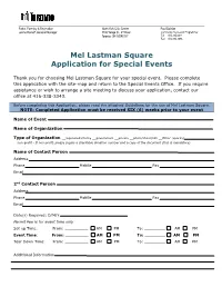 Mel Lastman Square Application for Special Events