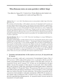 Miscellaneous Notes on Some Powdery Mildew Fungi 91