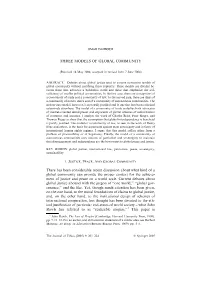 Omar Dahbour, Three Models of Global Community, Journal Of