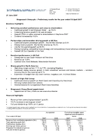 Stagecoach Group Plc – Preliminary Results for the Year Ended 30 April 2007