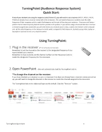 Turningpoint (Audience Response System) Quick Start: Using