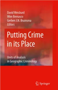 Units of Analysis in Geographic Criminology