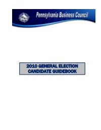 2010 GENERAL ELECTION CANDIDATE GUIDEBOOK Table of Contents