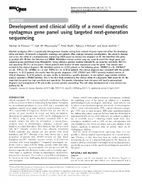 Development and Clinical Utility of a Novel Diagnostic Nystagmus Gene Panel Using Targeted Next-Generation Sequencing