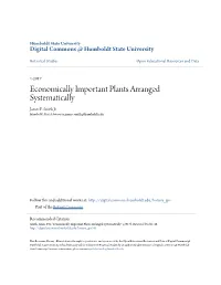 Economically Important Plants Arranged Systematically James P