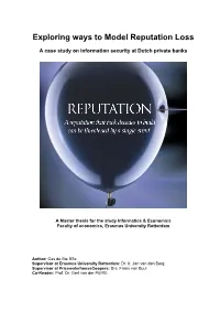 Exploring Ways to Model Reputation Loss