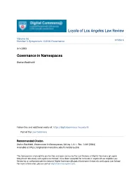 Governance in Namespaces