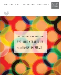 Infectious Bronchitis: Evolving Strategies for an Evolving Virus