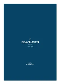 Menu & Wine List