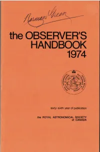 Observer's Handbook 1974
