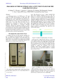 Progress of the Klystron and Cavity Test Stand for the Fair Proton Linac