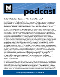 Richard Rothstein Discusses "The Color of the Law"