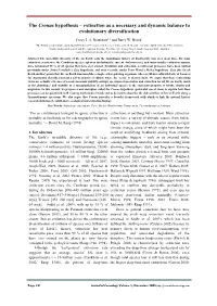 The Cronus Hypothesis – Extinction As a Necessary and Dynamic Balance to Evolutionary Diversification