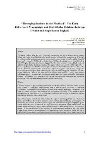 “Thronging Students by the Fleetload”: the Early Echternach Manuscripts and Post-Whitby Relations Between Ireland and Anglo-Saxon England