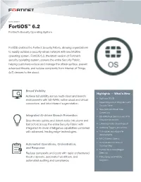 Fortios 6.2 Data Sheet
