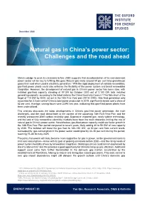 Natural Gas in China's Power Sector