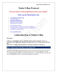 Nokia F-Bus Protocol Do You Wish to Control Appliances from Your Mobile? Sure You Do! Read Below Now
