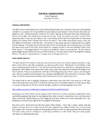 PHYSICAL HANDICAPPING Steve Thygersen December 14, 2011