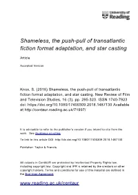 Shameless, the Push-Pull of Transatlantic Fiction Format Adaptation, and Star Casting