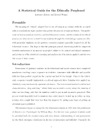 A Statistical Guide for the Ethically Perplexed Preamble Introduction