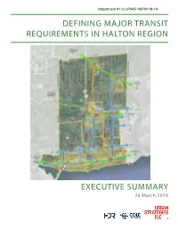 Defining Major Transit Requirements in Halton Region