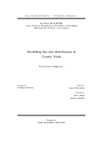 Modelling the Size Distribution of Cosmic Voids