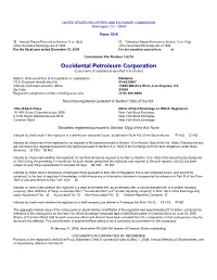 Occidental Petroleum Corporation (Exact Name of Registrant As Specified in Its Charter)