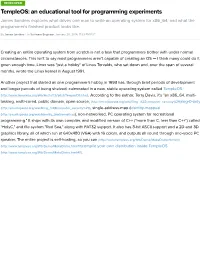 Templeos: an Educational Tool for Programming Experiments