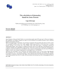 The Calculation of Doomsday Based on Anno Domini