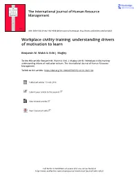 Workplace Civility Training: Understanding Drivers of Motivation to Learn
