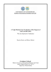 A Triple Bottom Line Evaluation of the Impacts of UEFA EURO 2012: the Development of Indicators
