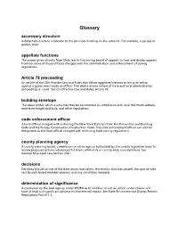 Glossary Accessory Structure a Detached Structure Incidental to the Principal Building on the Same Lot