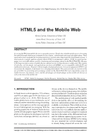 HTML5 and the Mobile Web