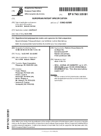 Hyperbranched Polyaspartate Esters and a Process for Their Preparation