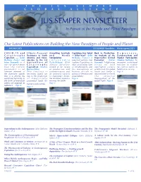JUS SEMPER NEWSLETTER in Pursuit of the People and Planet Paradigm