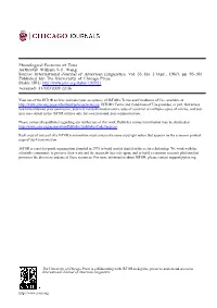 Phonological Features of Tone Author(S): William SY. Wang Source