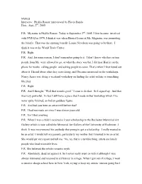 Phyllis Rosser Interviewed by Flavia Rando Date: Sept, 2Nd, 2005