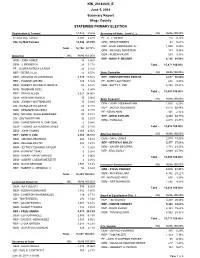 Statewide Primary Election Summary Report 6.26.18
