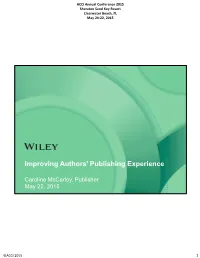 Improving Authors' Publishing Experience