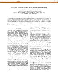 Towards a Glossary of Activities in the Ontology Engineering Field