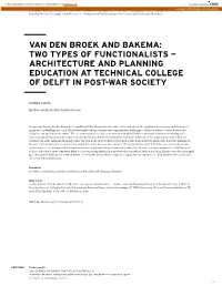 Van Den Broek and Bakema: Two Types of Functionalists — Architecture and Planning Education at Technical College of Delft in Post-War Society