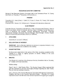 1 Agenda Item No. 2 RESOURCES SCRUTINY COMMITTEE
