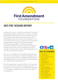 2021 Pre-Session Report