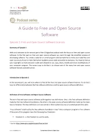 A Guide to Free and Open Source Software
