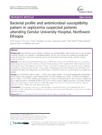 Bacterial Profile and Antimicrobial Susceptibility Pattern in Septicemia