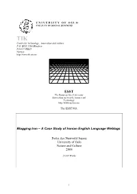 Blogging Iran – a Case Study of Iranian English Language Weblogs